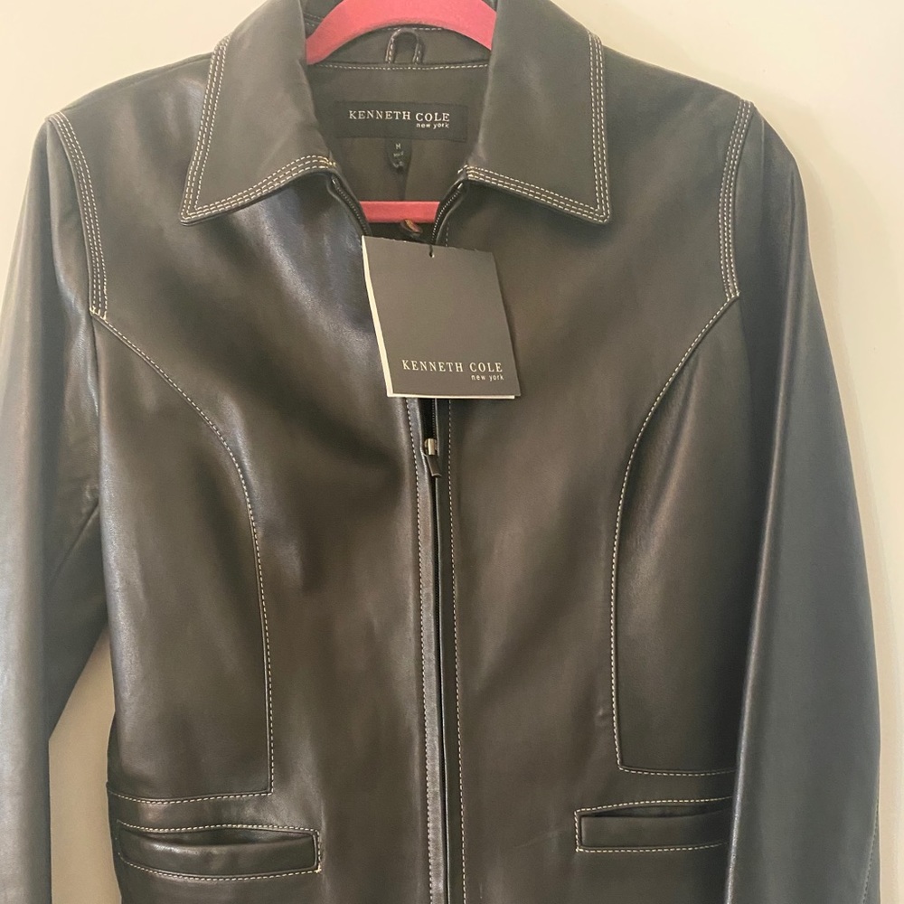 Med Kenneth Cole Women’s Lambskin Leather Jacket